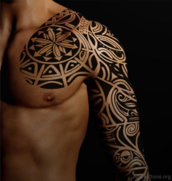 Black Maori Tattoo On Arm 