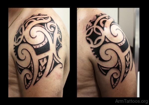 Black Maori Tribal Tattoo Design 