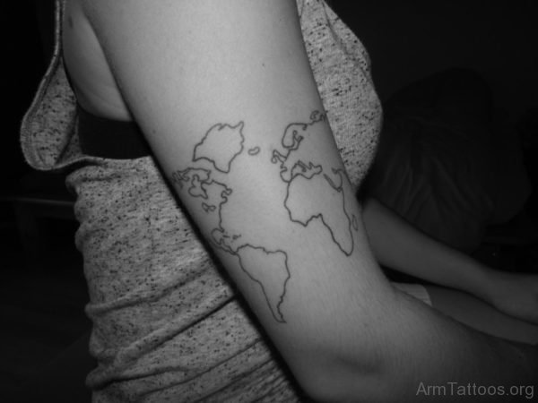 Black Map Tattoo Image