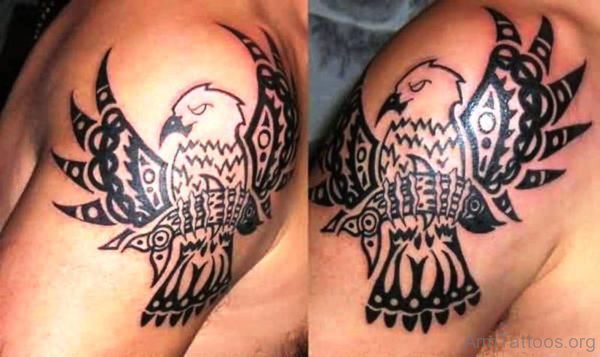 Black Native Eagle Tattoo Design 