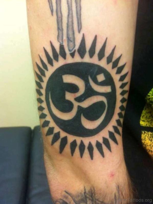 Black Om Tattoo
