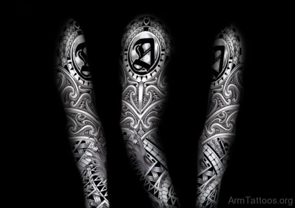 Black Tribal Sleeve Tattoo