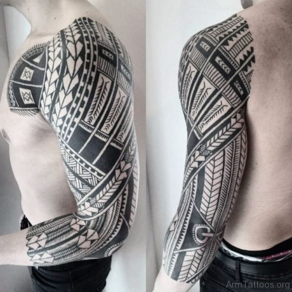 Black Tribal Sleeve Tattoo Image