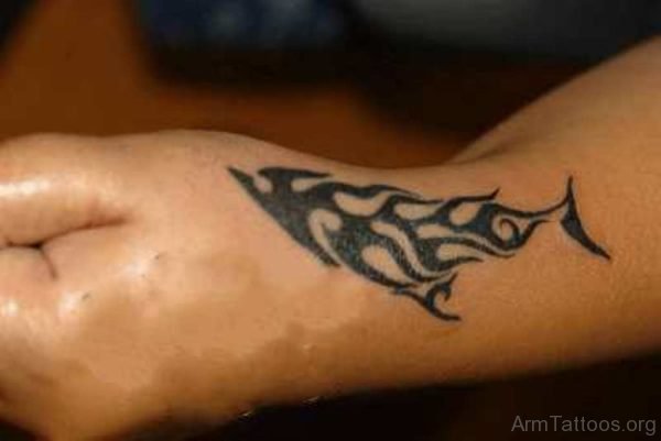 Black Tribal Tattoo Design For Hand