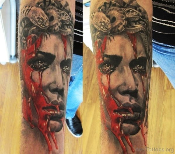Bloody Medusa Tattoo