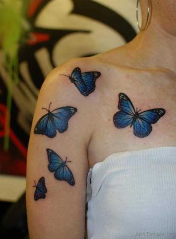 Blue Butterfly Tattoo