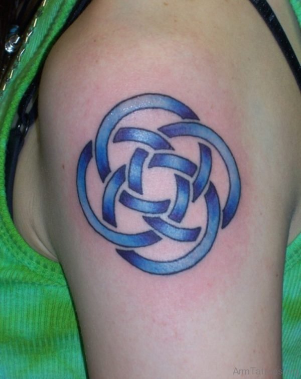 Blue Celtic Shoulder Tattoo Design