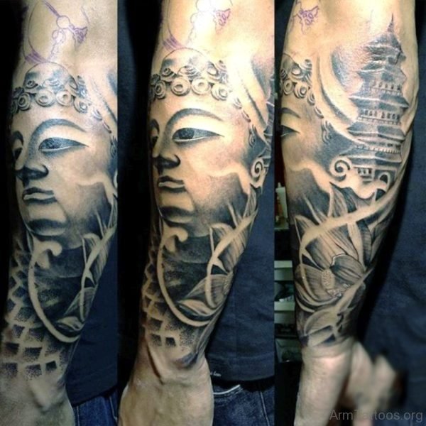 Brilliant Buddha Tattoo On Arm 
