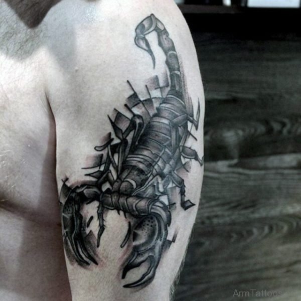 Brilliant Scorpion Tattoo Design On Shoulder