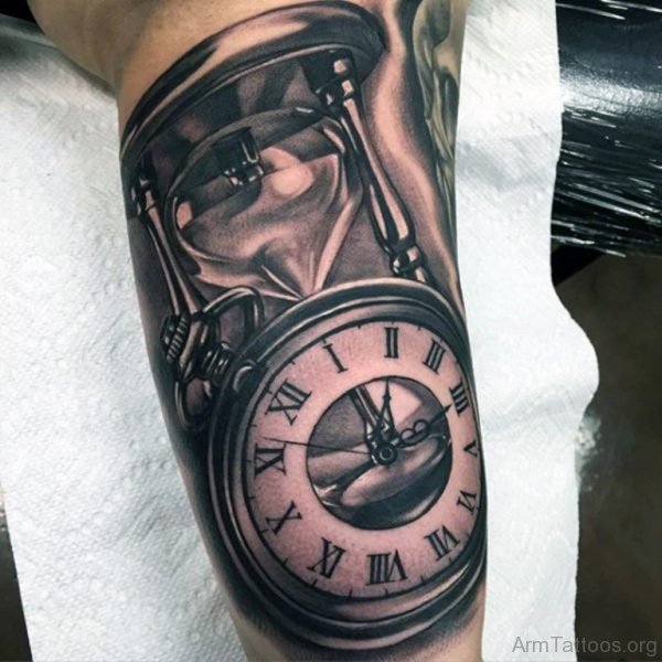 Broken Clock Tattoo On Arm