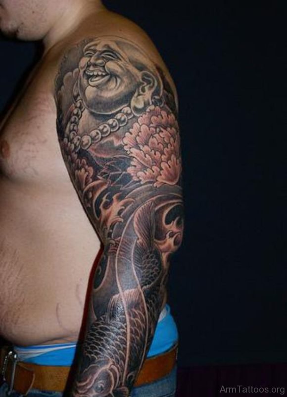 Buddha And Fish Tattoo