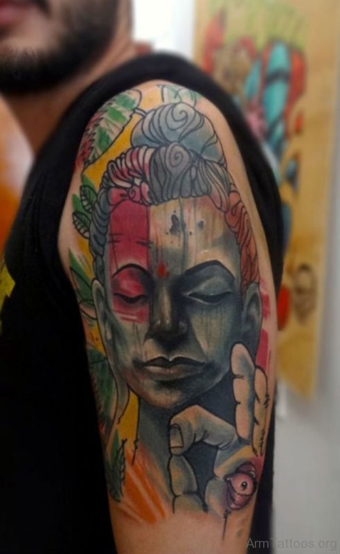Buddha Tattoo Design On Shoulder