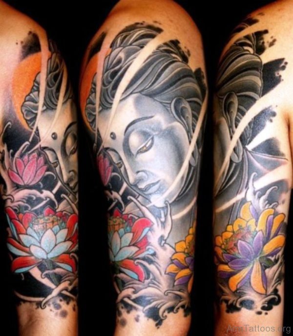 Buddha With Lotus On Arm 