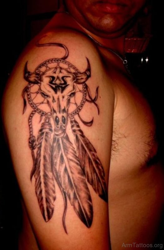 Bull And Dreamcatcher Tattoo