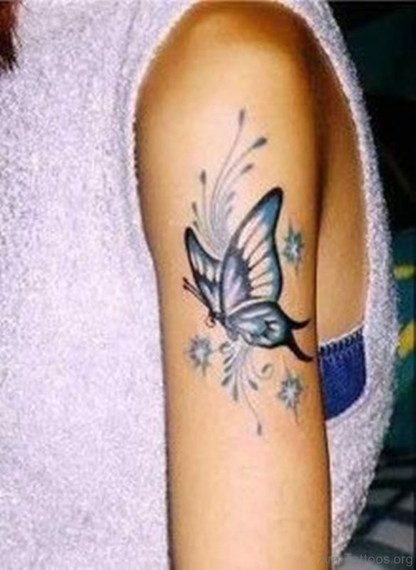 Butterfly And Flower Tattoos