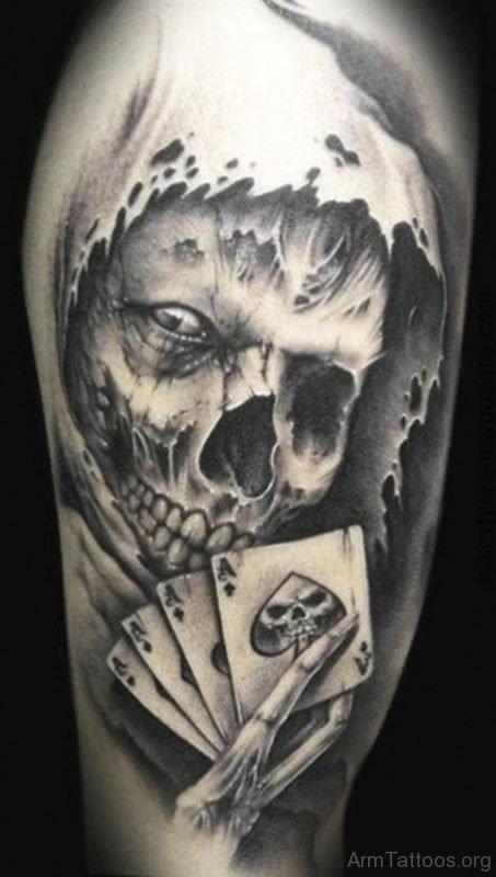 Cards And Skull Tattoo