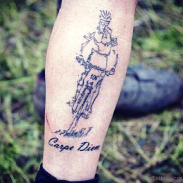 Carpe Diem With Rider Tattoo Design 