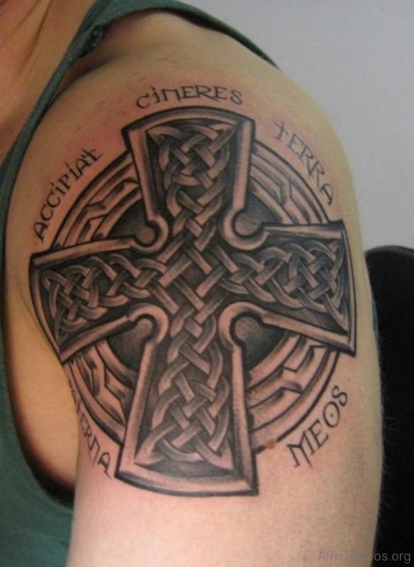 Celtic Cross Tattoo Design On Arm