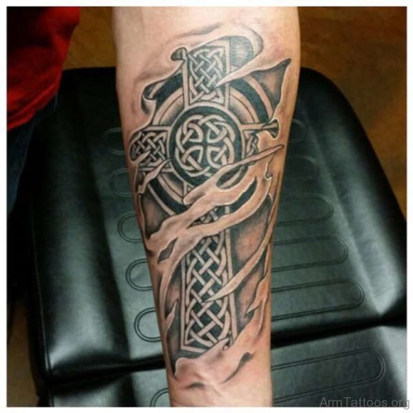 Celtic Cross Tattoo On Arm