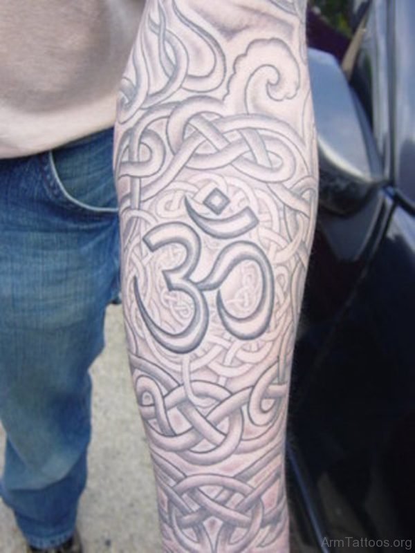 Celtic Om Tattoo On Arm