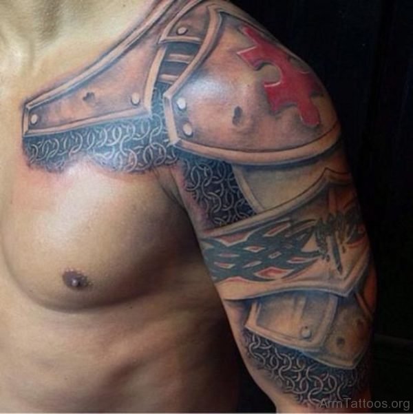 Celtic Shield Armour Shoulder Tattoo st74035