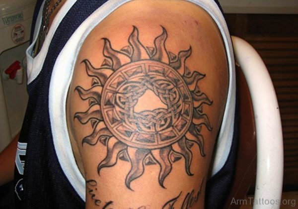 Celtic Sun Tattoo On Celtic Sun Tattoo On ArmShoulder