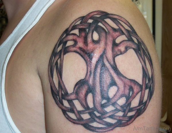 Celtic Tree Tattoo On Shoulder