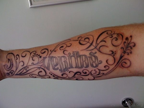 Ceritas Ambigram Tattoo On Arm