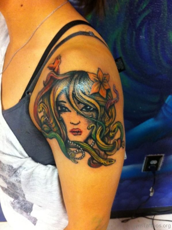 Charming Medusa Tattoo On arm 
