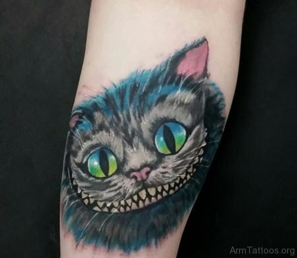 Cheshire Cat Tattoo On Arm