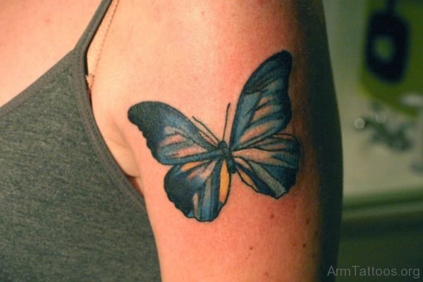 Classic Butterfly Tattoo On Arm