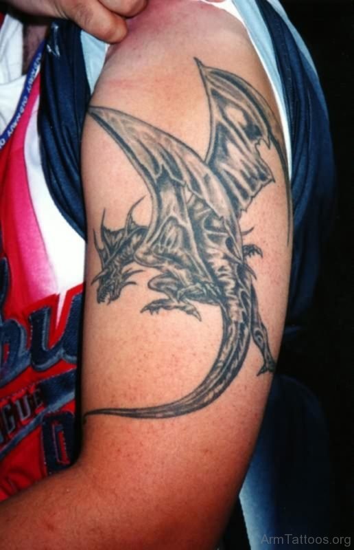 Classic Dragon Tattoo Design For Arm