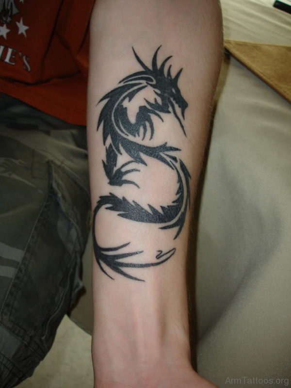 Classic Dragon Tattoo On Arm 