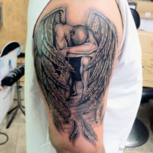 Classic Guardian Angel Tattoo