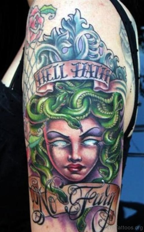 Classic Medusa Tattoo On Arm 