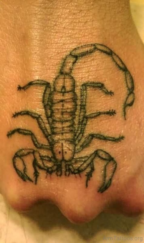 Classic Scorpion Tattoo Design For Hand