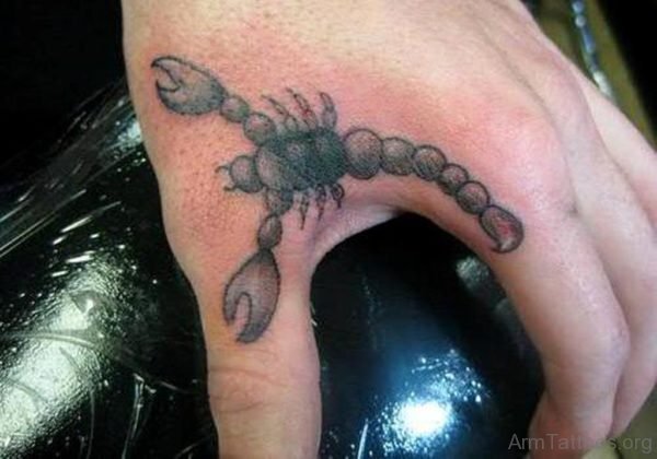 Classic Scorpion Tattoo On Hand