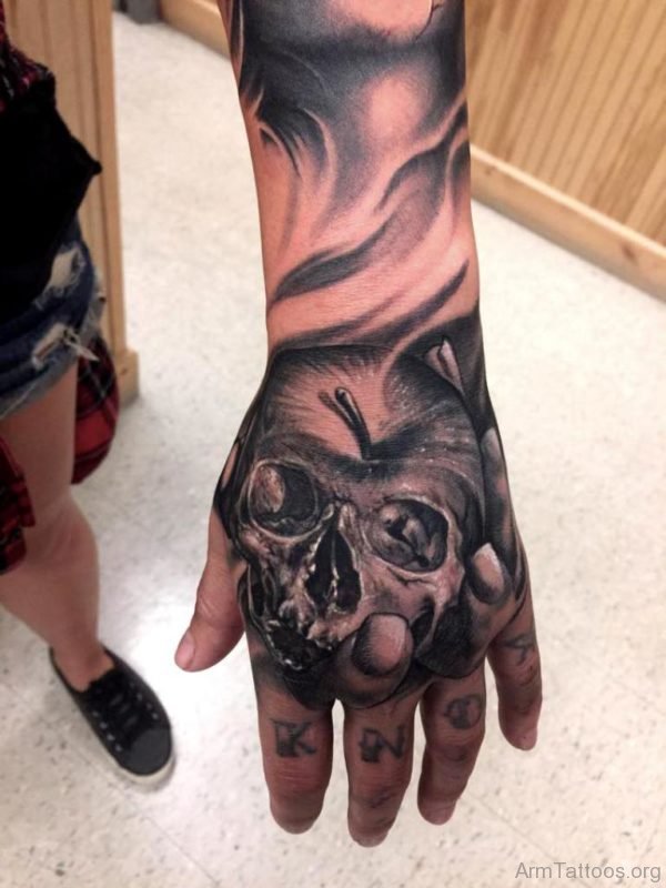 Classy Skull Tattoo On hand