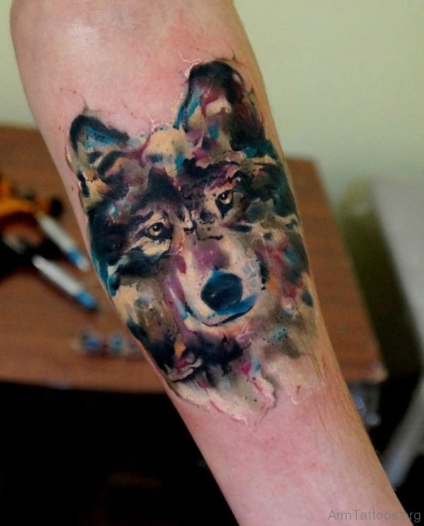 Classy Wolf Tattoo Design