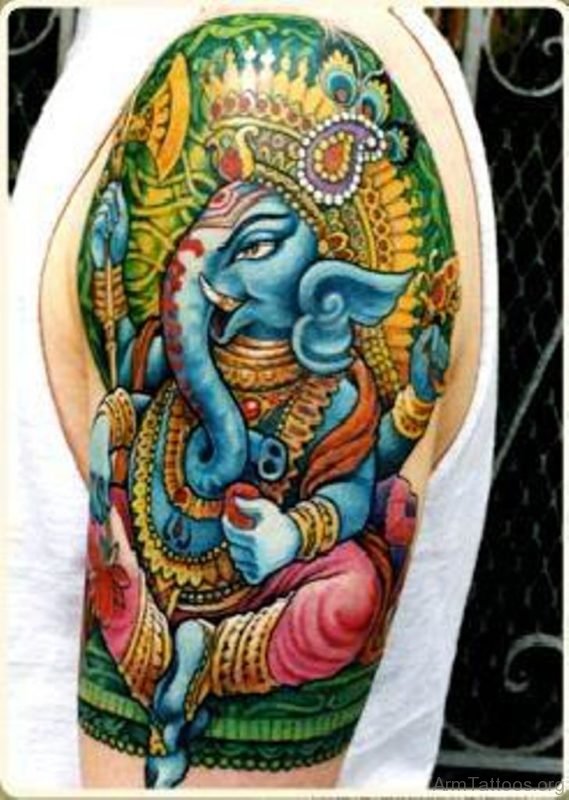Color Ink Ganesha Tattoo