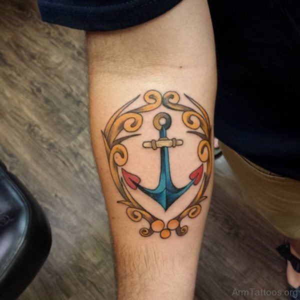 Colored Anchor Tattoo