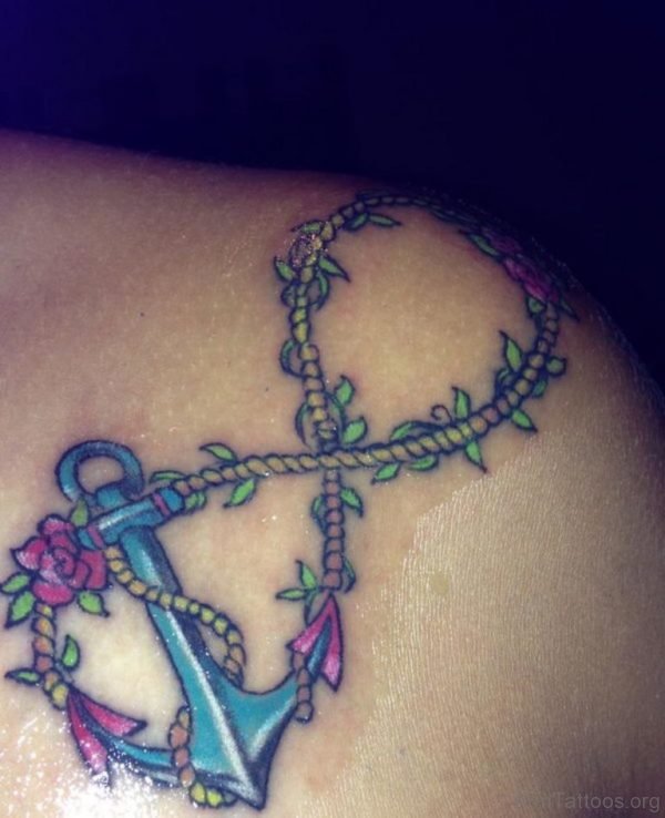 Colored Anchor Tattoo Design