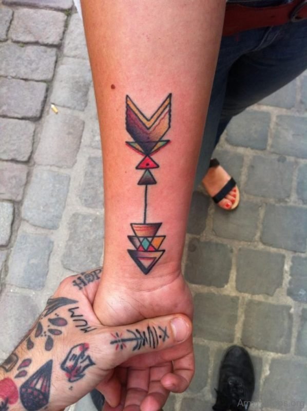 Colored Arrow Tattoo