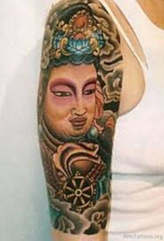 Colored Buddha Tattoo 