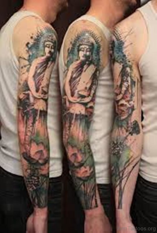 Colored Buddha Tattoo Design