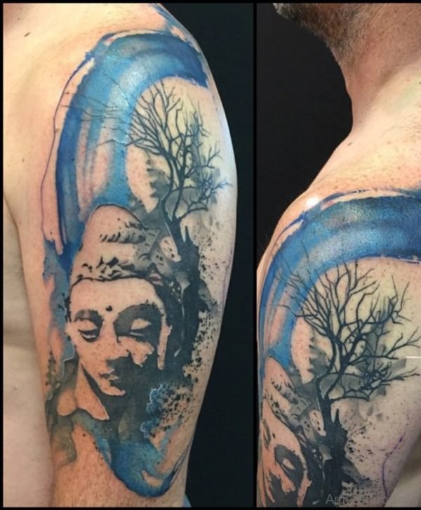 Colored Buddha Tattoo For Arm 