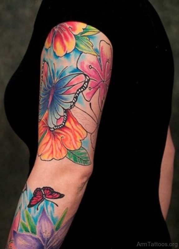 Colored Butterfly Tattoo Design