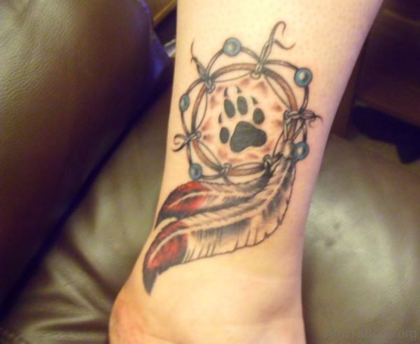 Colored Dreamcatcher Tattoo On Wrist