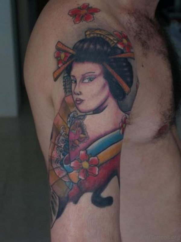 Colored Geisha Tattoo