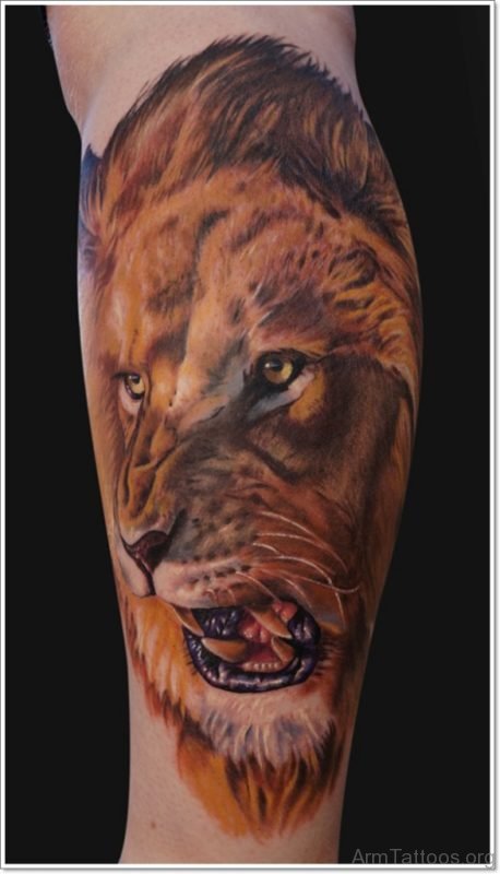 Colored Lion Tattoo 